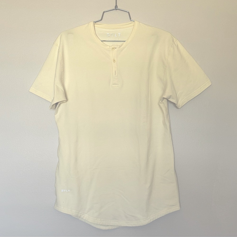 BYLT Basics NWOT Short Sleeve Cream Henley